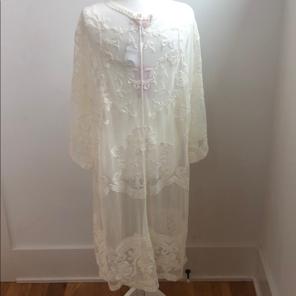 NWT Rachel Parcell Ivory Lace Kimono - Picture 5 of 8